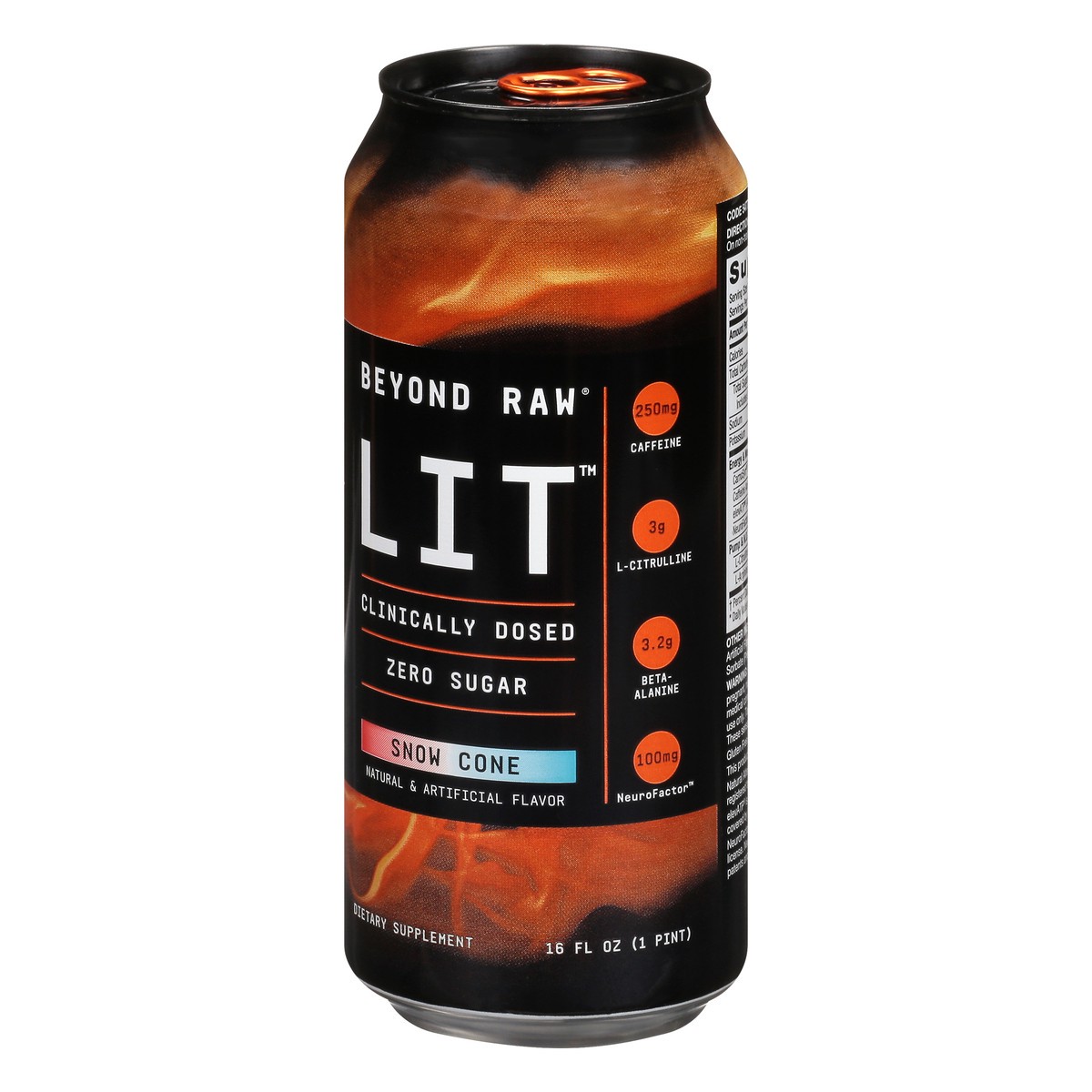 slide 3 of 12, Beyond Raw Lit Snow Cone Energy Drink 16 oz, 16 oz