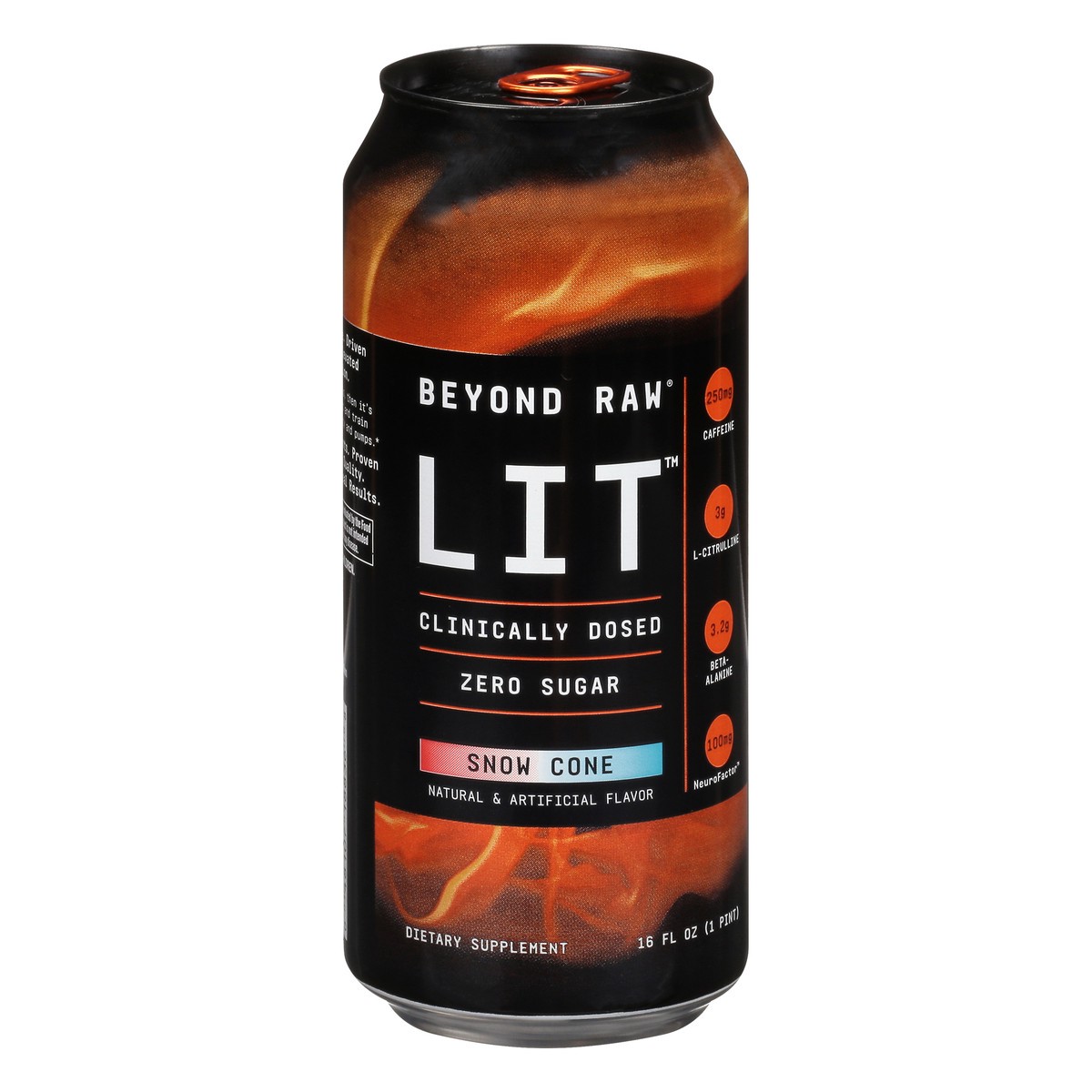 slide 1 of 12, Beyond Raw Lit Snow Cone Energy Drink 16 oz, 16 oz