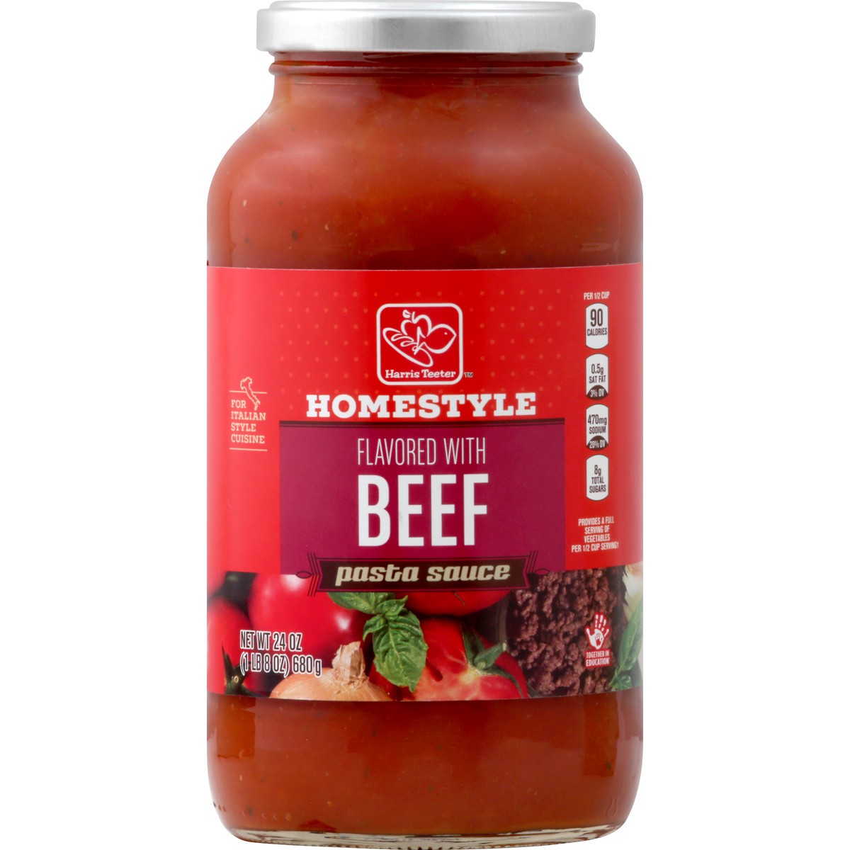 slide 7 of 8, Harris Teeter Pasta Sauce - Beef, 24 oz