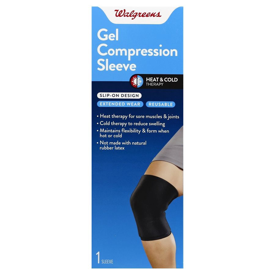 slide 1 of 4, Walgreens Heat & Cold Therapy Gel Compression Sleeve, 1 ct
