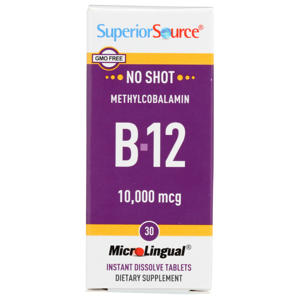 slide 1 of 1, Superior Source Superiorsource Methylcobalamin 10,000 Mcg. Vitamin B12 Dietary Supplement, 30 ct