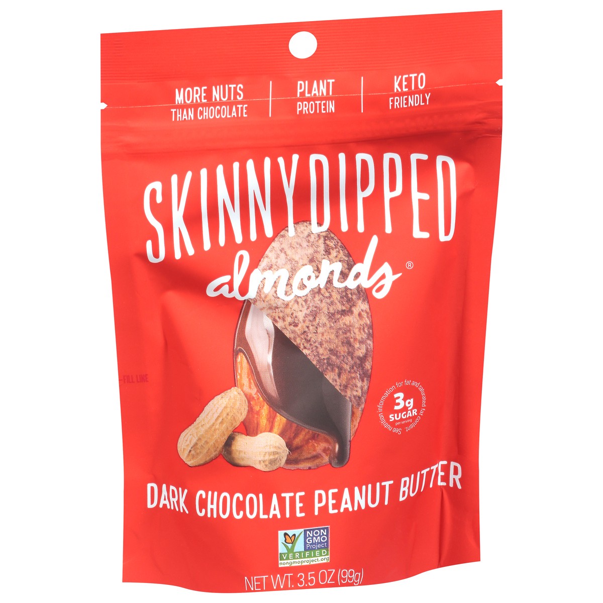 slide 3 of 9, SkinnyDipped Dark Chocolate Peanut Butter Almonds - 3.5 oz, 3.5 oz