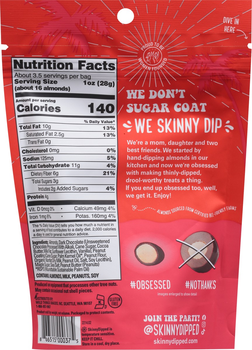slide 4 of 9, SkinnyDipped Dark Chocolate Peanut Butter Almonds - 3.5 oz, 3.5 oz