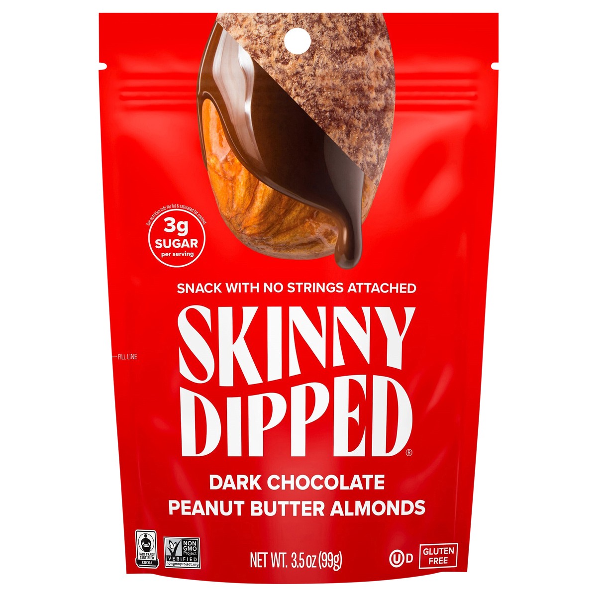slide 1 of 9, SkinnyDipped Dark Chocolate Peanut Butter Almonds - 3.5 oz, 3.5 oz