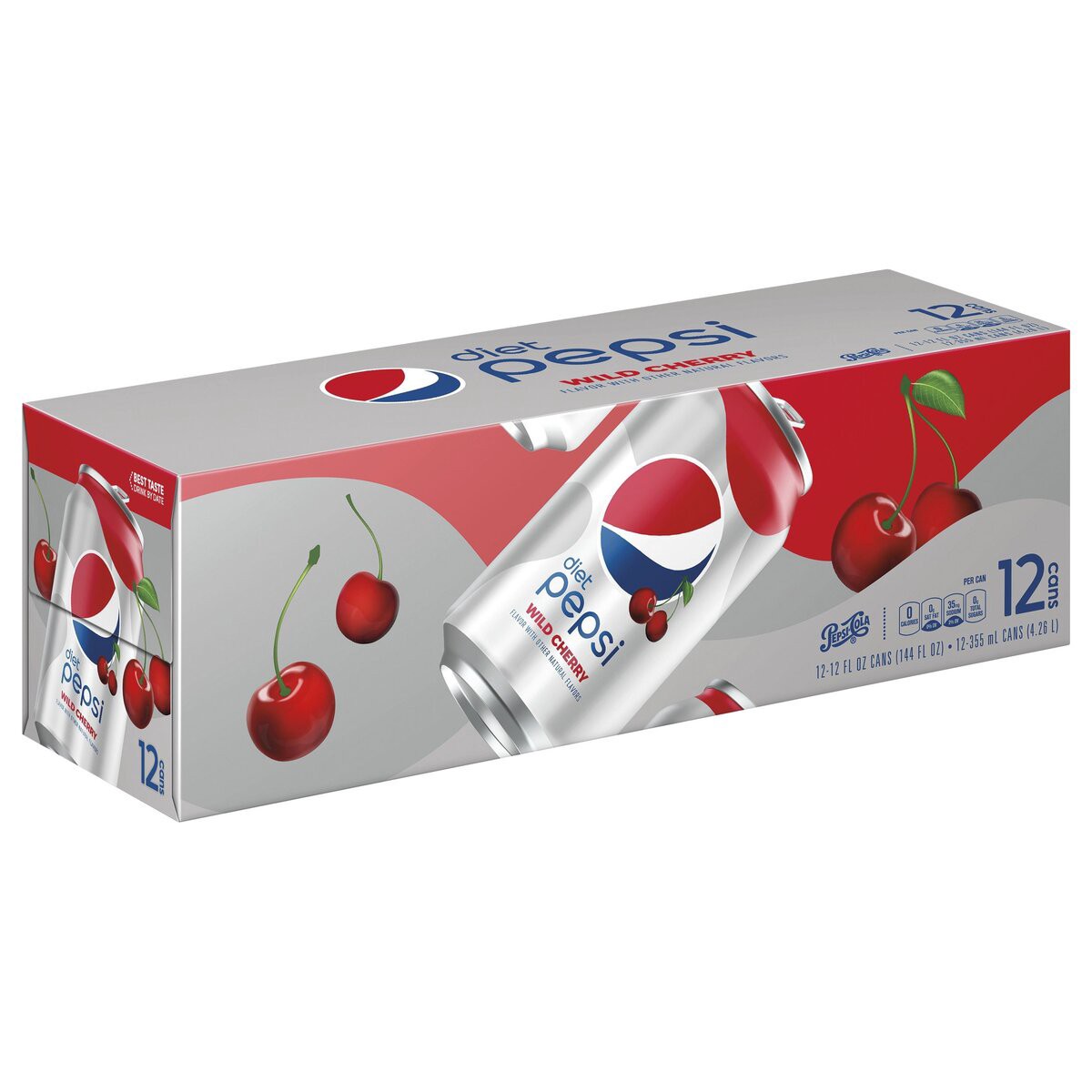 slide 2 of 7, Pepsi Diet Pepsi Soda Wild Cherry 12 Fl Oz 12 Count, 12 ct; 12 fl oz