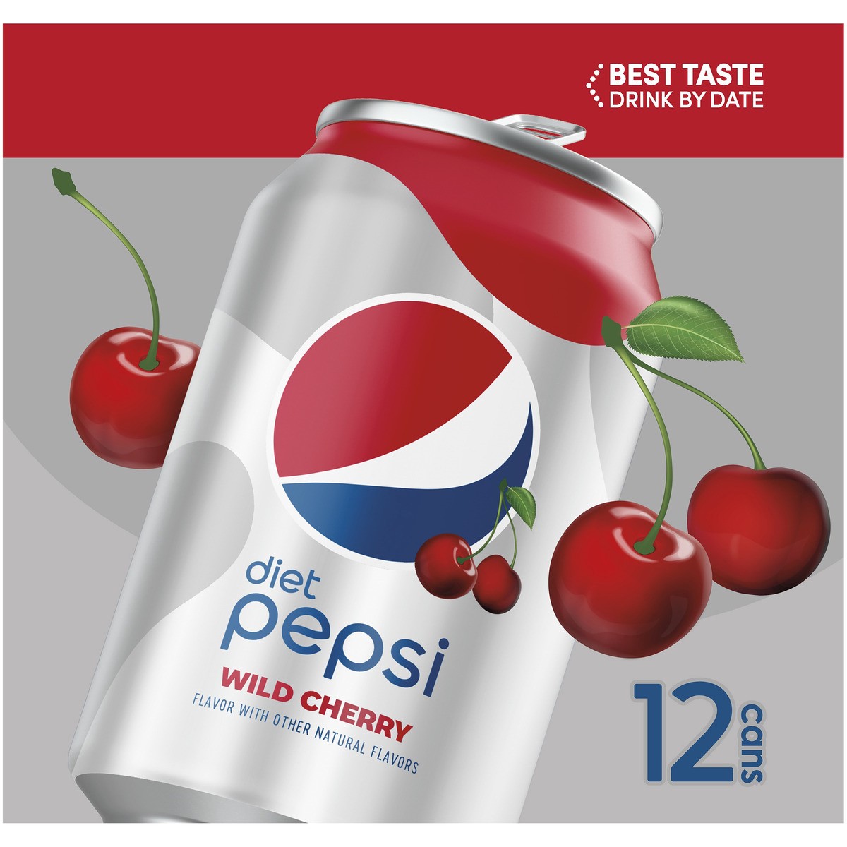 slide 5 of 7, Pepsi Diet Pepsi Soda Wild Cherry 12 Fl Oz 12 Count, 12 ct; 12 fl oz