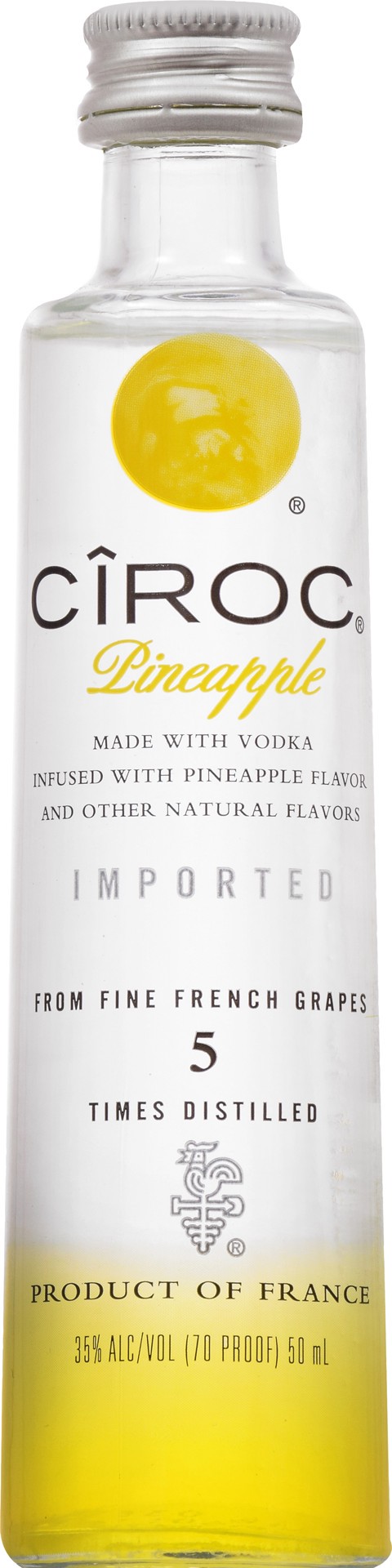 slide 1 of 3, CIROC Pineapple, 50 mL (Made with Vodka Infused with Natural Flavors), 50 ml