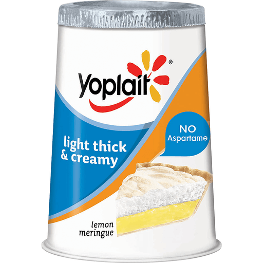 slide 1 of 1, Yoplait Light Thick & Creamy Lemon Meringue Fat Free Yogurt, 6 oz