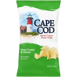 Cape Cod Sour Cream & Onion Chips, 7.5 oz Bag