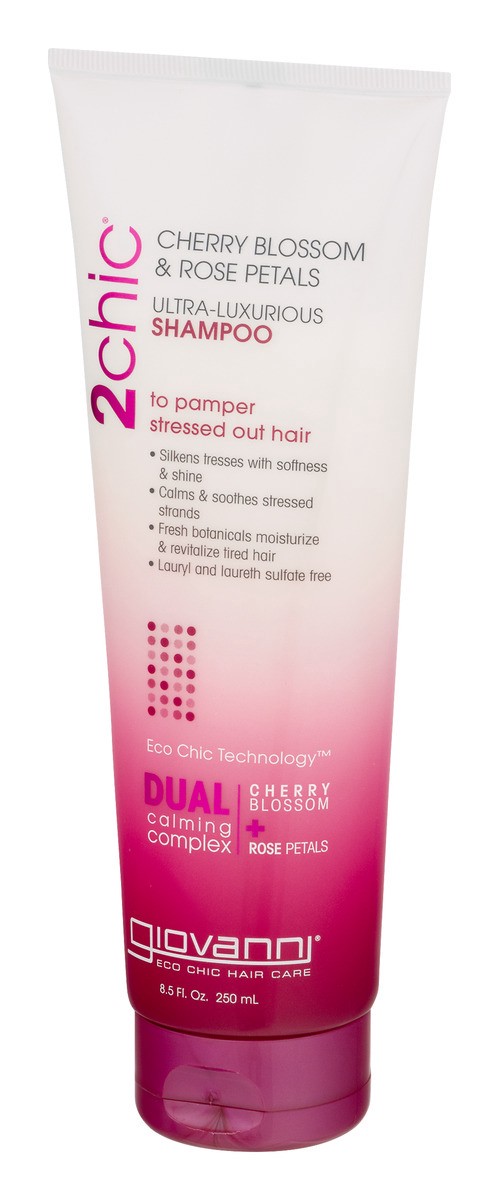 slide 2 of 9, Giovanni 2Chic Cherry Blossom & Rose Petals Ultra-Luxurious Shampoo, 8.5 fl oz