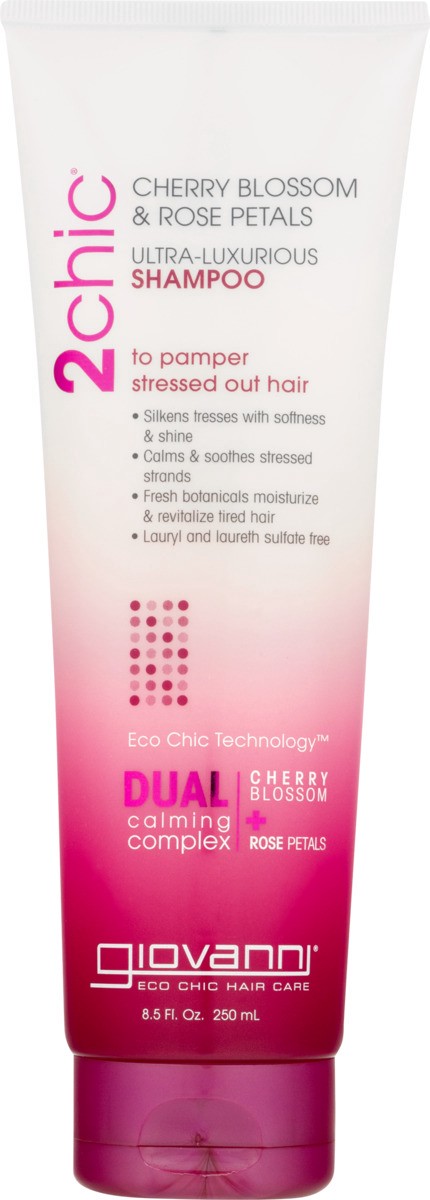 slide 8 of 9, Giovanni 2Chic Cherry Blossom & Rose Petals Ultra-Luxurious Shampoo, 8.5 fl oz