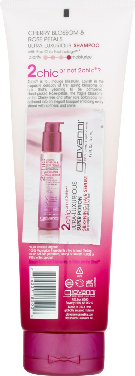 slide 9 of 9, Giovanni 2Chic Cherry Blossom & Rose Petals Ultra-Luxurious Shampoo, 8.5 fl oz