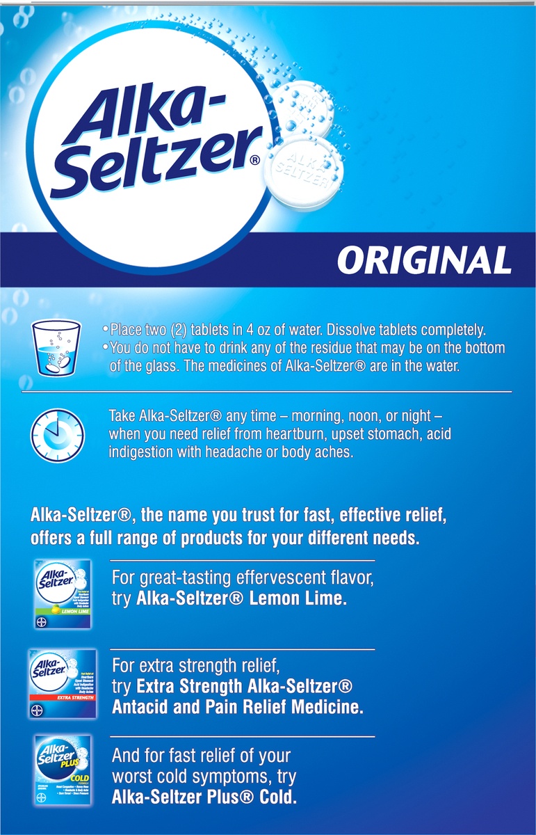 slide 4 of 7, Alka-Seltzer Antacid Original Effervescent Tablets, 72 ct