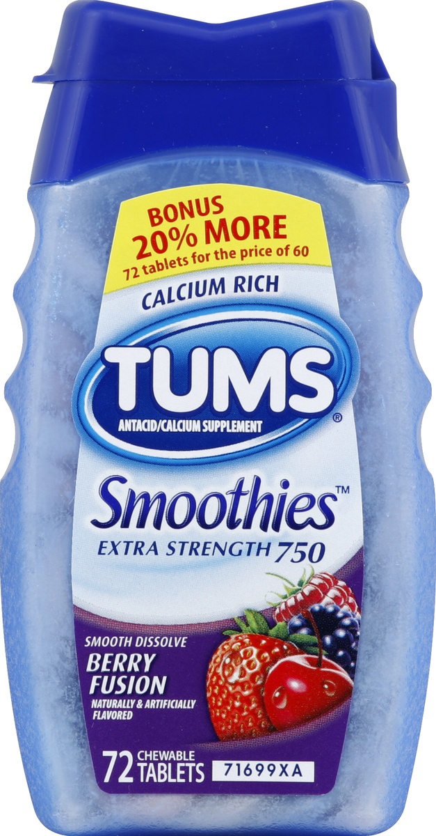 slide 3 of 3, Tums Antacid/Calcium Supplement 72 ea, 72 ct