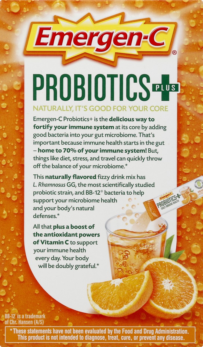 slide 2 of 6, Emergen-C Probiotic - Orange, 30 ct