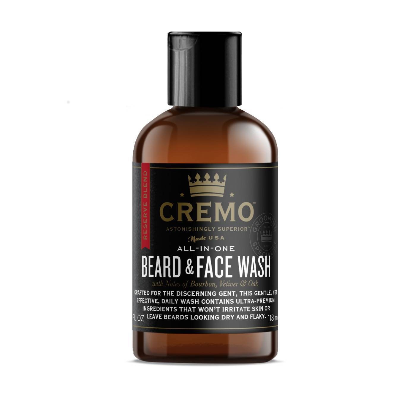 slide 1 of 1, Cremo Reserve Blend Beard & Face Wash, 4 oz