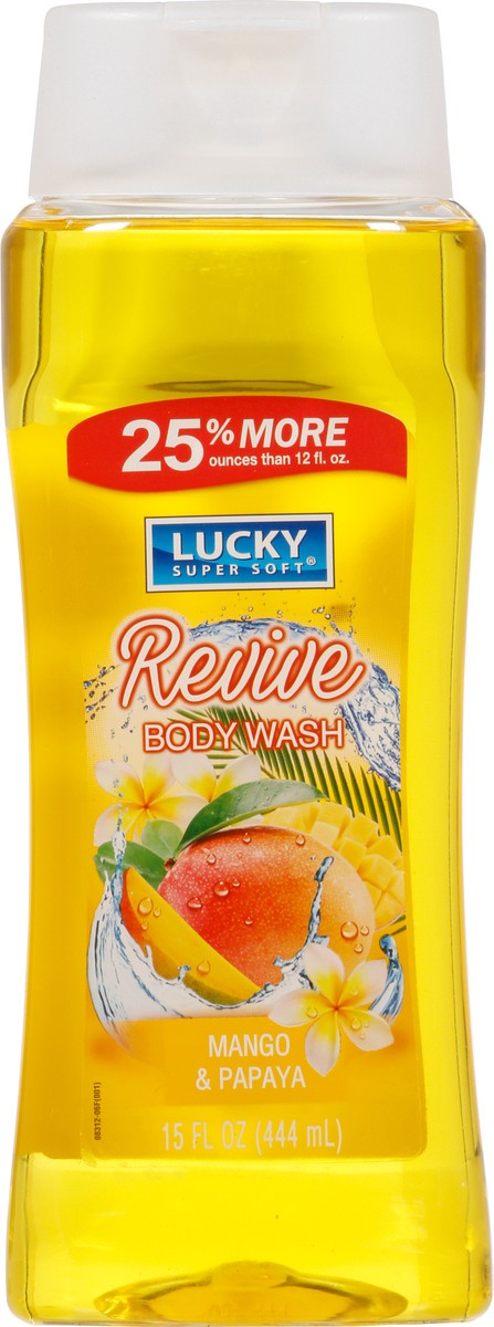 slide 8 of 12, Lucky Super Soft Revive Mango & Papaya Body Wash 15 fl oz, 15 fl oz