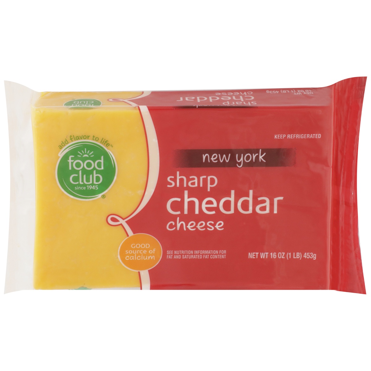 slide 1 of 1, Food Club New York Sharp Cheddar Cheese, 16 oz