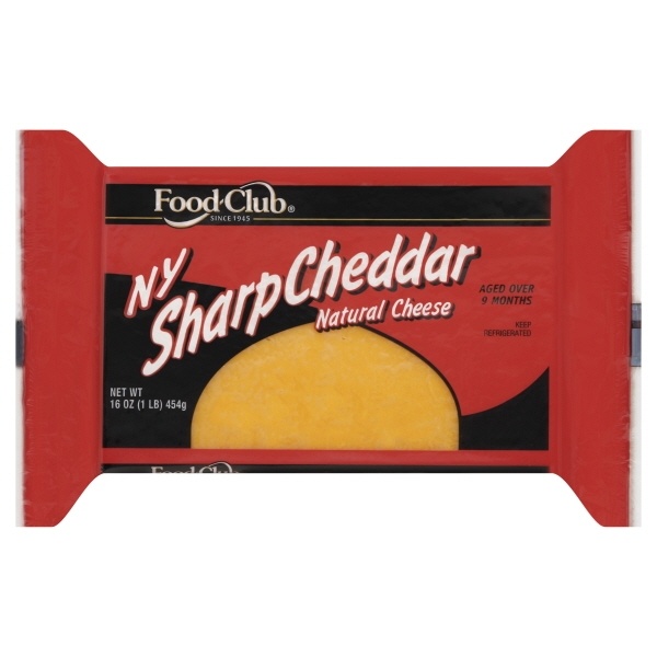 slide 1 of 1, Food Club New York Sharp Cheddar Cheese, 16 oz
