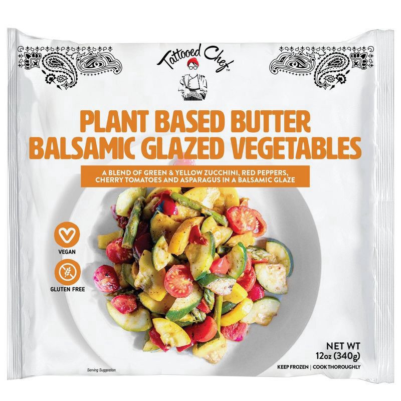 slide 1 of 3, Tattooed Chef Frozen Plant Based Butter Balsamic Glazed Vegetables - 12oz, 12 oz