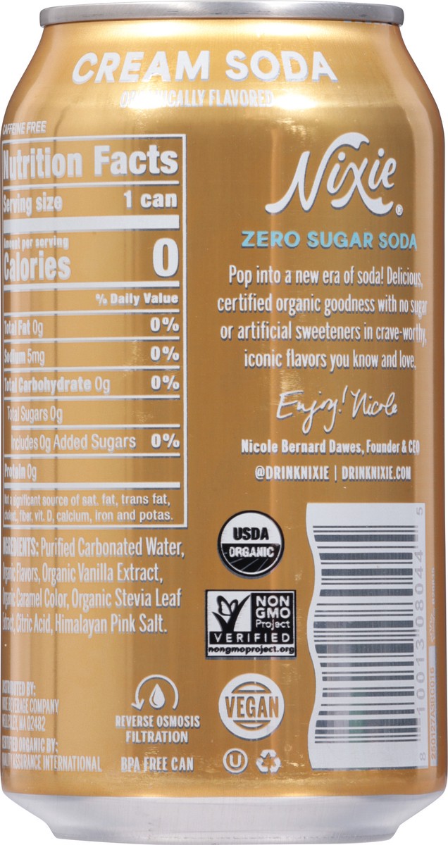 slide 2 of 14, Nixie Organic Zero Sugar Cream Soda Soda 12 fl oz, 12 fl oz