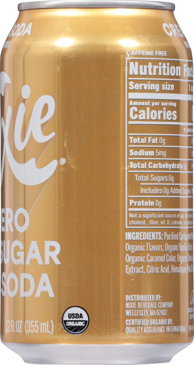 slide 5 of 14, Nixie Organic Zero Sugar Cream Soda Soda 12 fl oz, 12 fl oz
