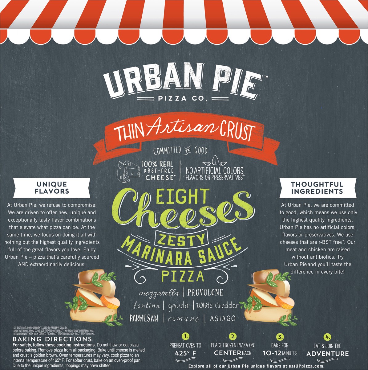 slide 8 of 9, Urban Pie Pizza Co. Thin Artisan Crust Eight Cheeses Pizza 16.7 oz, 16.7 oz