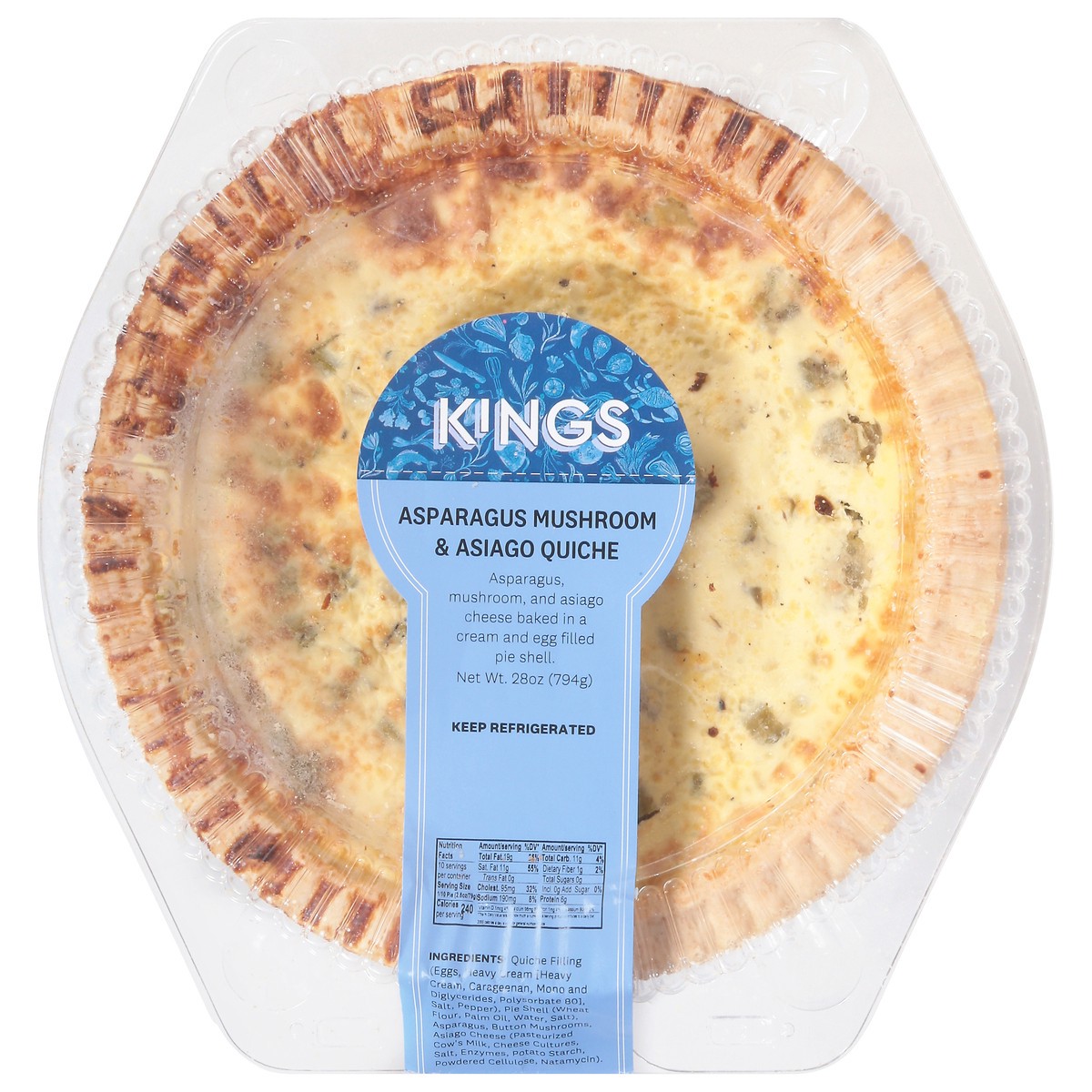 slide 4 of 14, Kings Asparagus Mushroom & Asiago Quiche Quiche - 28 oz, 28 oz