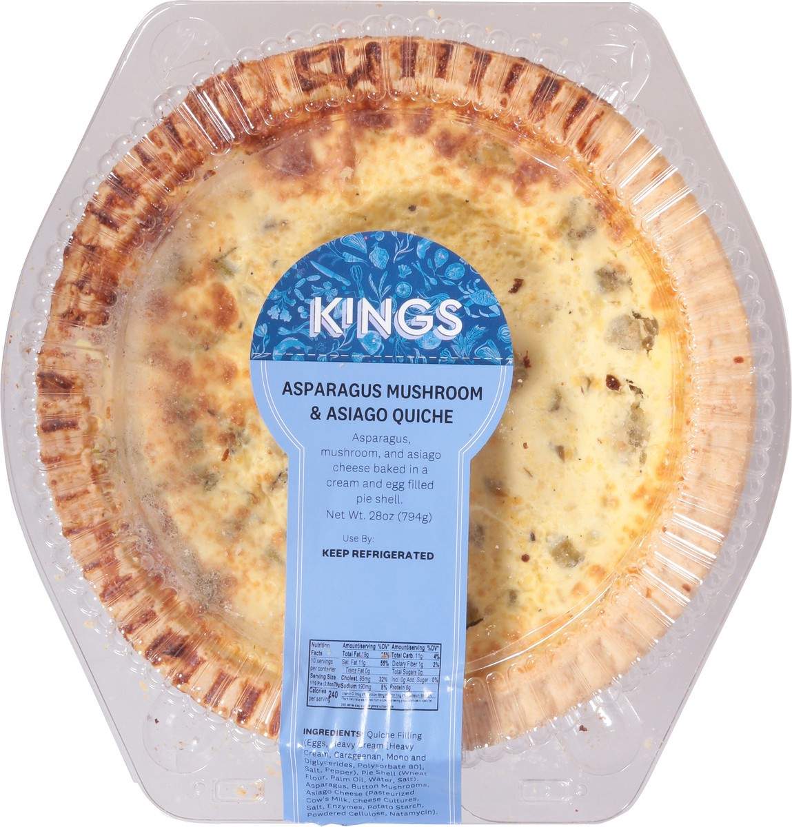 slide 12 of 14, Kings Asparagus Mushroom & Asiago Quiche Quiche - 28 oz, 28 oz