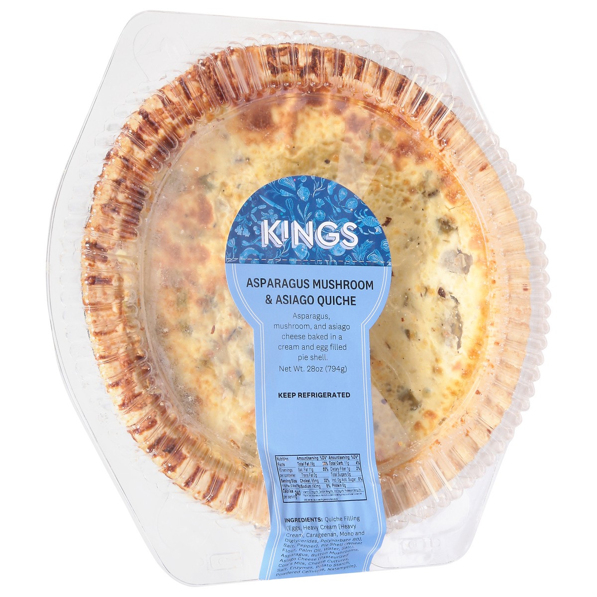 slide 14 of 14, Kings Asparagus Mushroom & Asiago Quiche Quiche - 28 oz, 28 oz