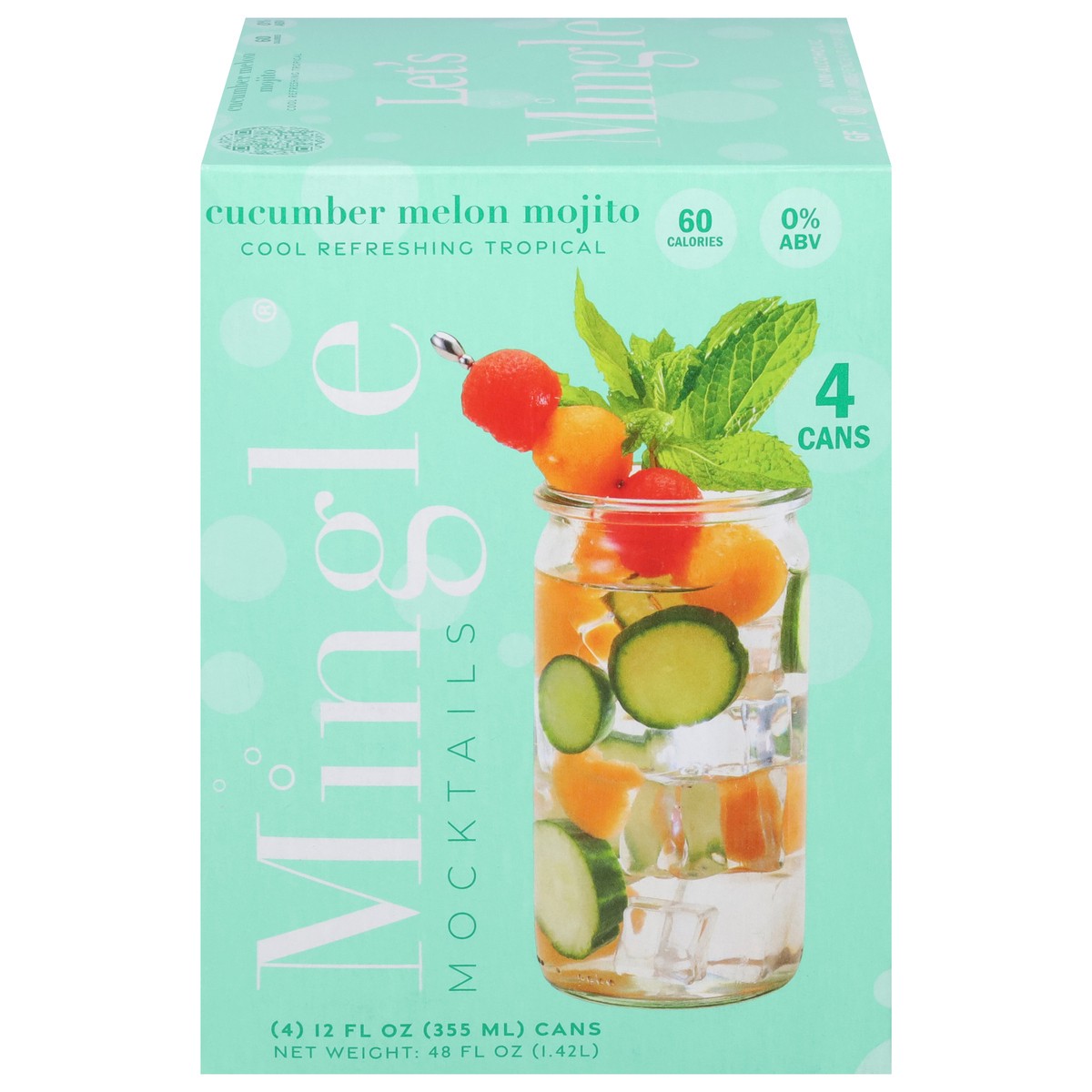 slide 1 of 9, Mingle Cucumber Melon Mojito Mocktails 4 - 12 fl oz Cans, 1 ct