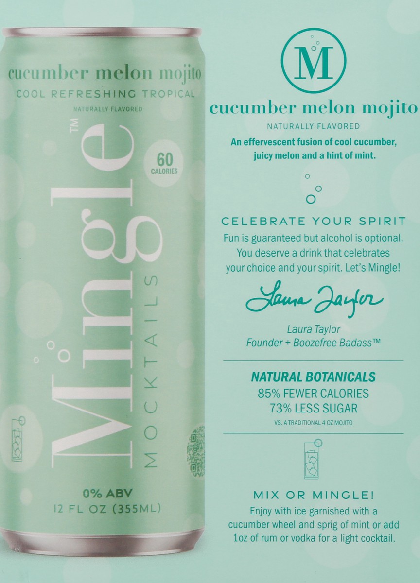 slide 5 of 9, Mingle Cucumber Melon Mojito Mocktails 4 - 12 fl oz Cans, 1 ct