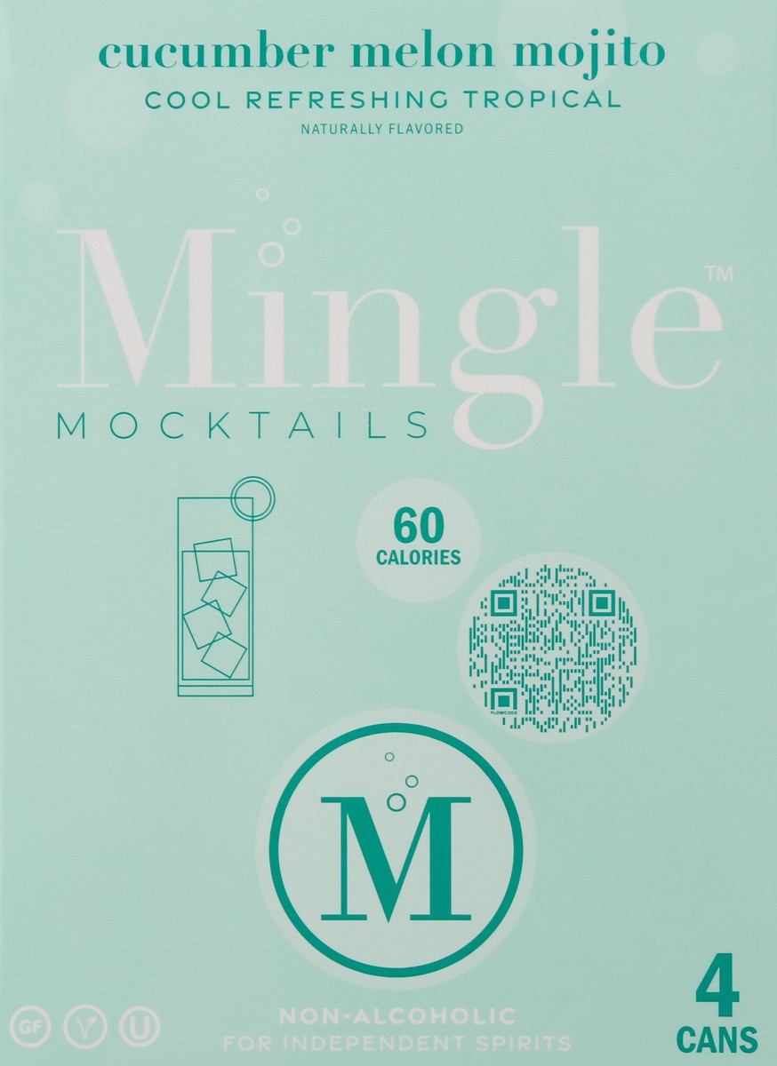 slide 3 of 9, Mingle Cucumber Melon Mojito Mocktails 4 - 12 fl oz Cans, 1 ct