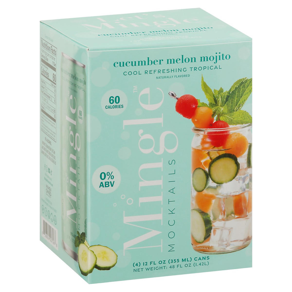 slide 9 of 9, Mingle Cucumber Melon Mojito Mocktails 4 - 12 fl oz Cans, 1 ct