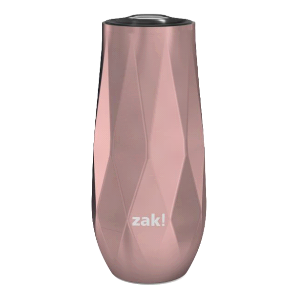 slide 1 of 1, Zak! Designs Rose Gold Stainless Steel Vacuum Fractal Flute Tumbler, 9 oz