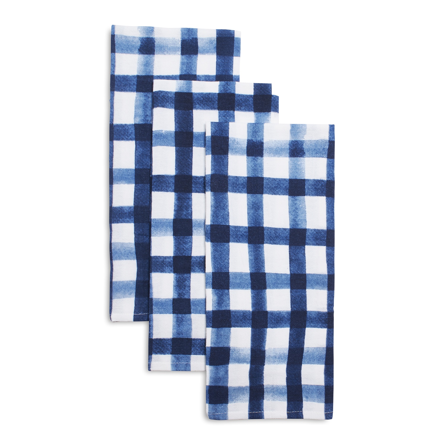 slide 1 of 1, Sur La Table Gingham Flour Sack Kitchen Towels, Blue, 3 ct