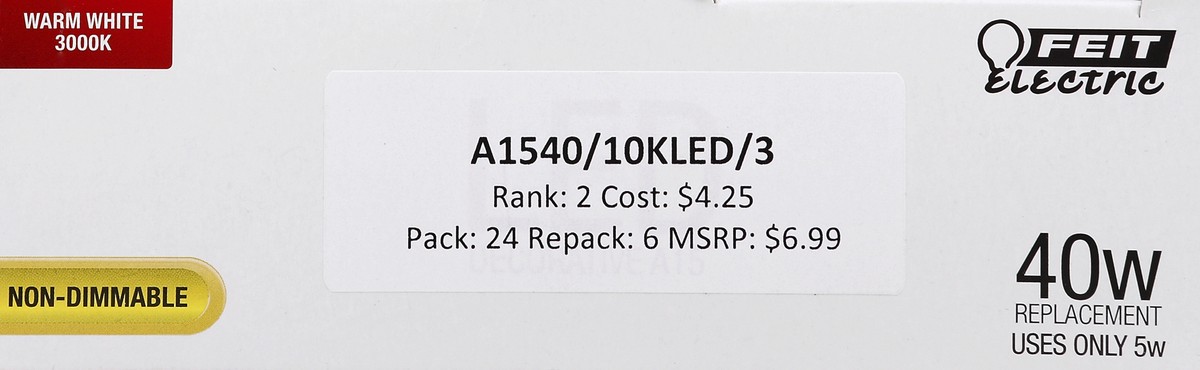 slide 2 of 4, Feit Electric Light Bulbs 3 ea, 3 ct