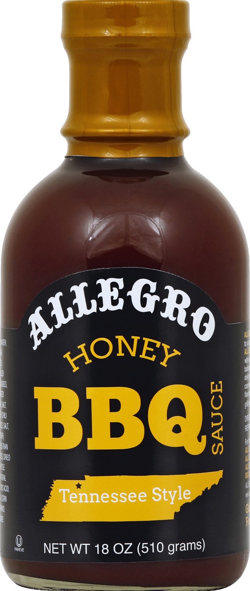 slide 2 of 2, Allegro Honey Bbq Sauce, 18 oz