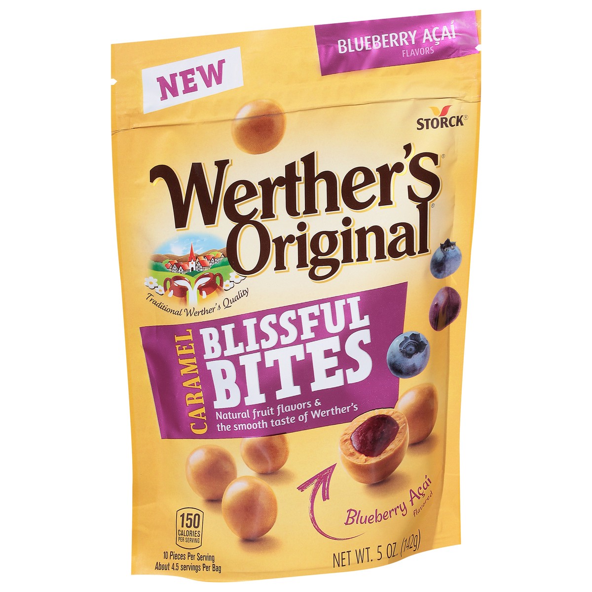 slide 6 of 9, Storck Werther's Original Caramel Blueberry Acai Blissful Bites 5 oz, 5 oz