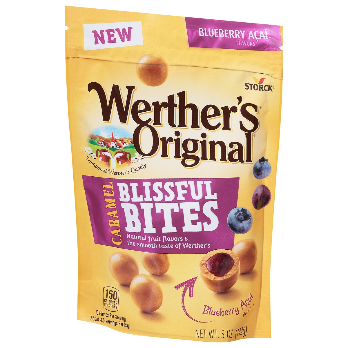 slide 3 of 9, Storck Werther's Original Caramel Blueberry Acai Blissful Bites 5 oz, 5 oz