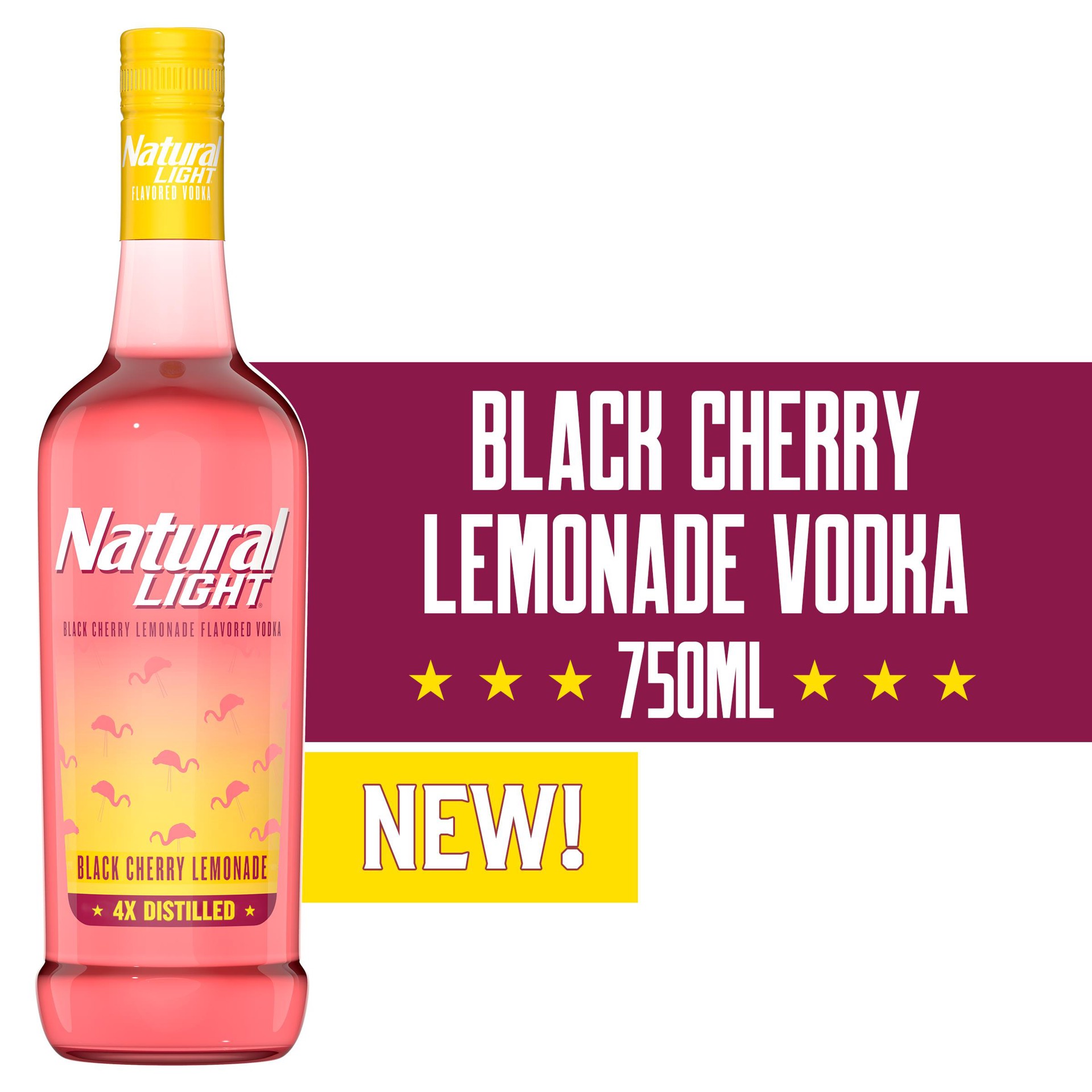 slide 3 of 7, Natural Light Vodka, Black Cherry Lemonade Flavored Vodka, 750 mL Bottle, 750 ml
