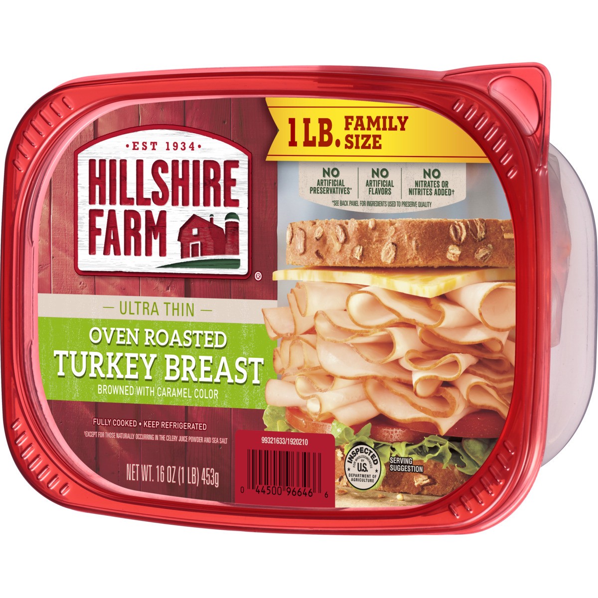 slide 2 of 5, Hillshire Farm Ultra Thin Sliced Deli Lunch Meat, Oven Roasted Turkey Breast, 16 oz, 453.59 g