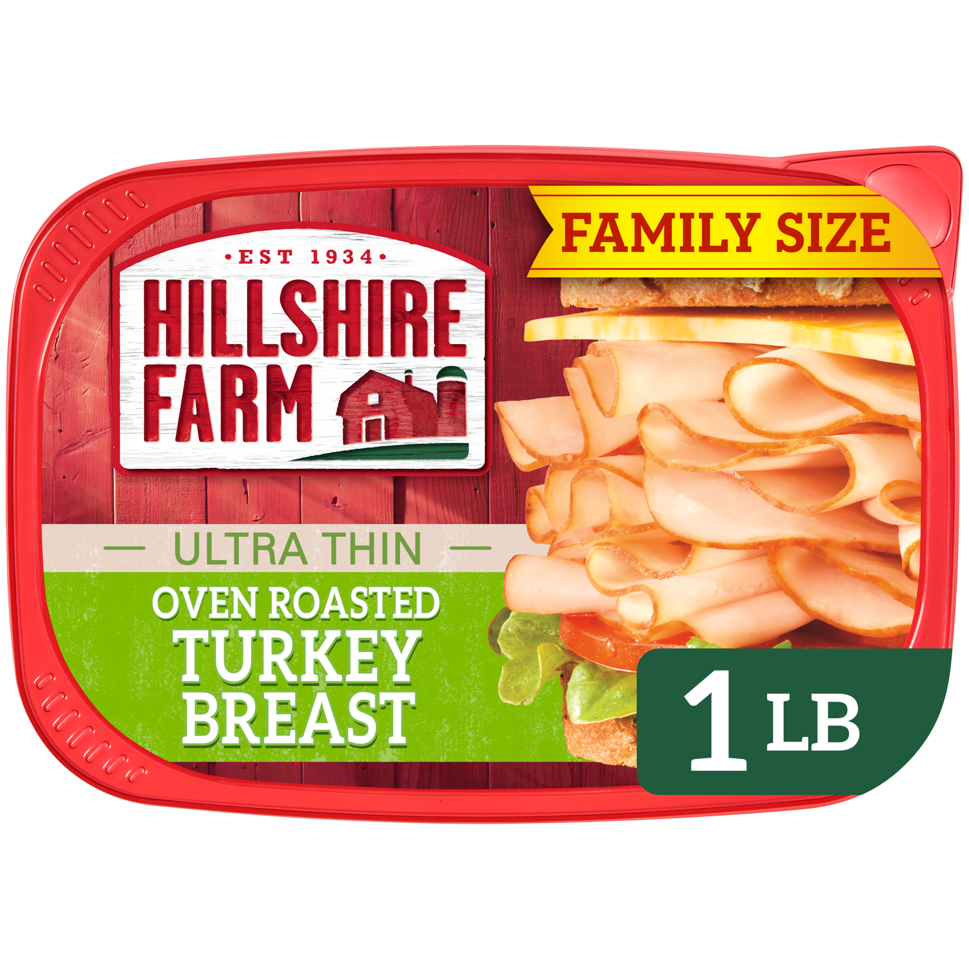 slide 1 of 5, Hillshire Farm Ultra Thin Sliced Oven Roasted Turkey Breast Sandwich Meat, 16 oz, 453.59 g