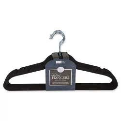 Simplify Slim Velvet Huggable Hangers - Black