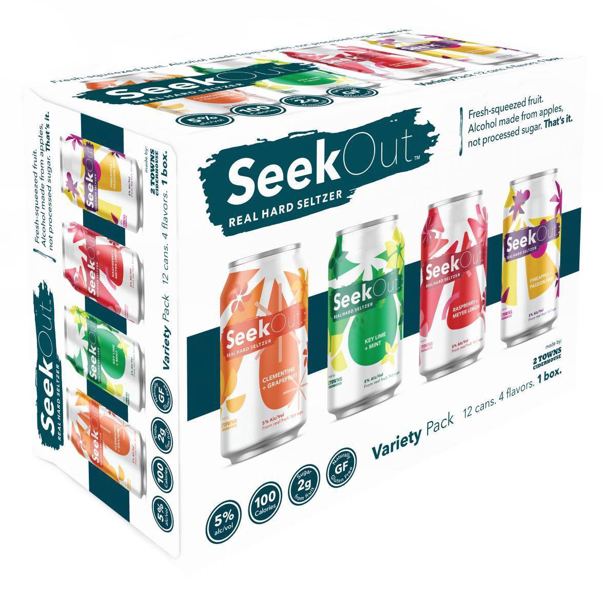 slide 1 of 2, 2 Towns Ciderhouse SeekOut Seltzer Variety Pack, 12 ct; 12 oz