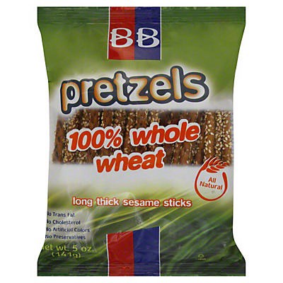 slide 1 of 2, Bronner Bros. Pretzels, 100% Whole Wheat, 5 oz