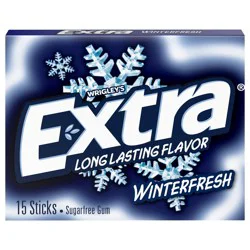 EXTRA Gum Winterfresh Sugar Free Chewing Gum, Single Pack, 15 Stick