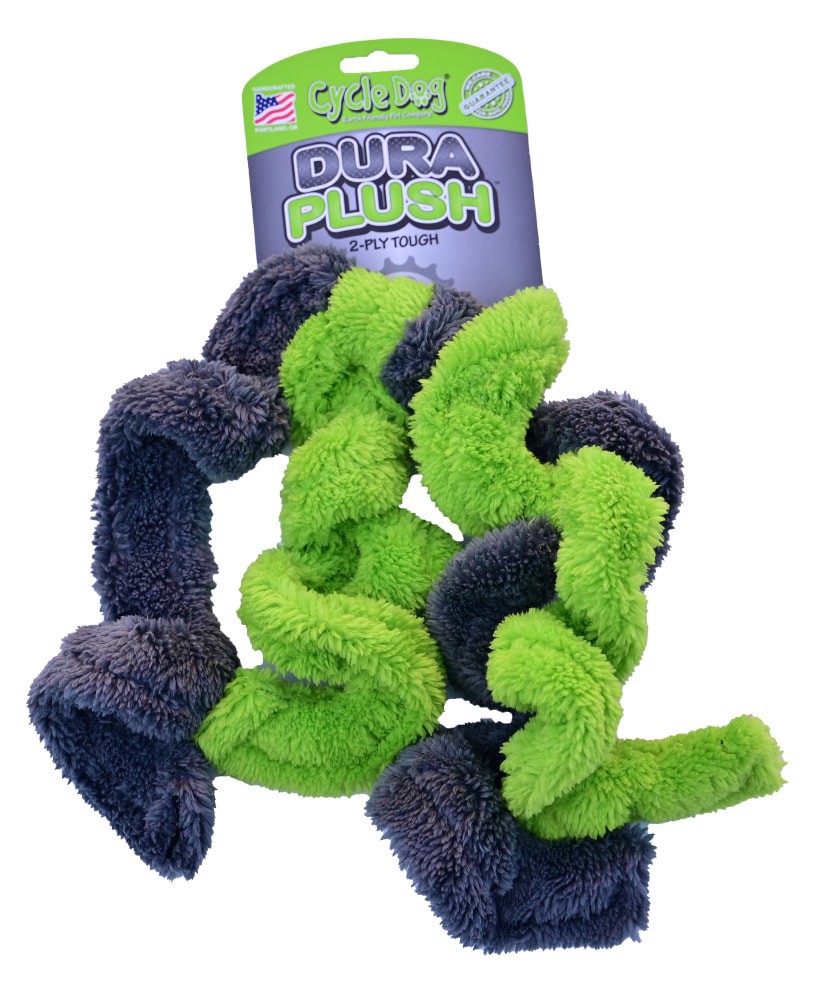 slide 1 of 1, Cycle Dog Duraplush Springy Thing Dog Toy - Green, 1 ct