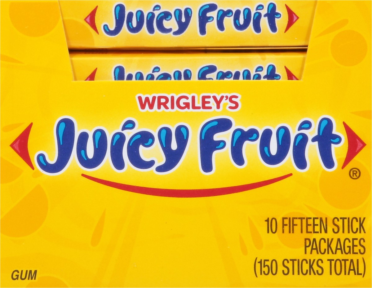 slide 3 of 9, JUICY FRUIT Original Bubble Chewing Gum, (10 Packs), 150 pc