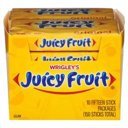 JUICY FRUIT Original Bubble Chewing Gum, (10 Packs)